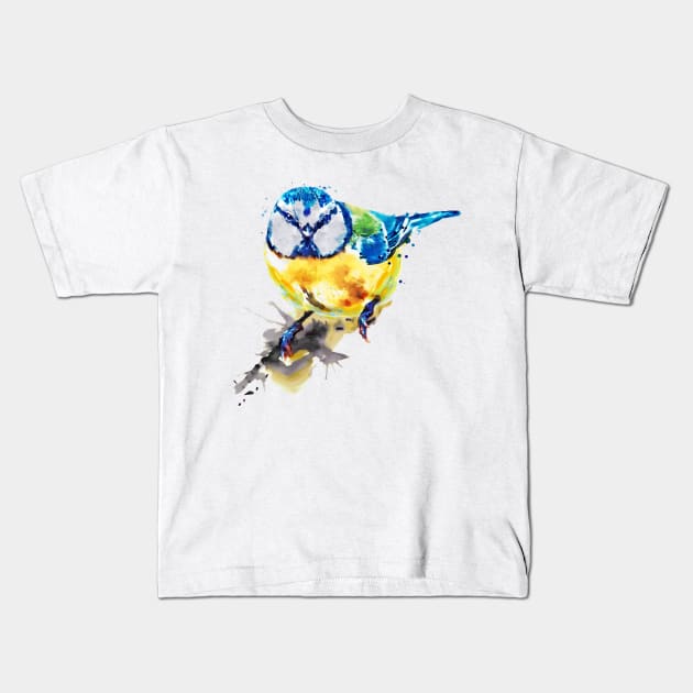 Blue Tit Kids T-Shirt by Marian Voicu